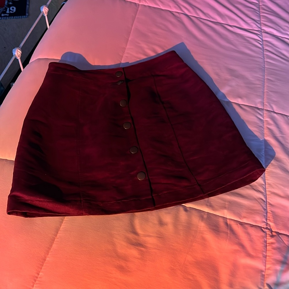Old Navy Size 0 Purple Button Up Mini Skirt